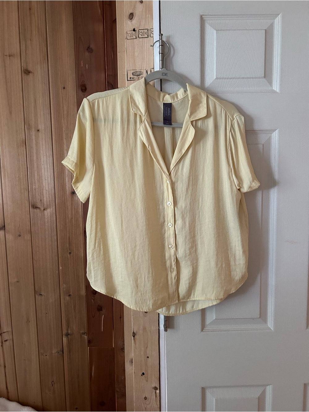 Auden Pale Yellow Short-Sleeve Button Down Shirt